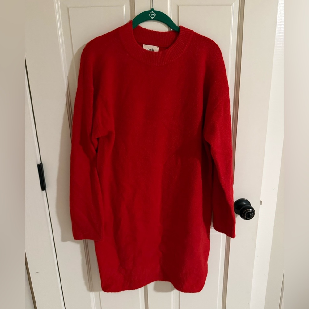 Red Women's Sweater dress 30% wool